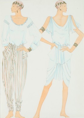 Lot 267 - Two John Galliano fashion sketches 'Summer...