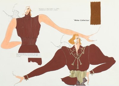 Lot 269 - Three John Galliano fashion sketches 'Winter...