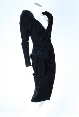 Lot 287 - An Yves Saint Laurent couture black velvet...