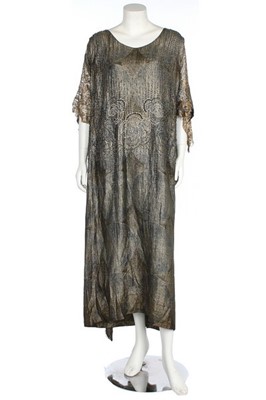 Lot 269 - A gold lamé evening gown, early 1920s, woven...