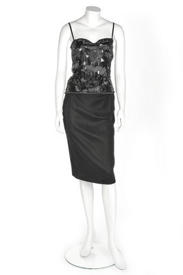 Lot 295 - An Yves Saint Laurent couture black velvet and...