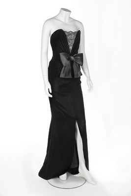 Lot 282 - An Yves Saint Laurent couture black velvet...