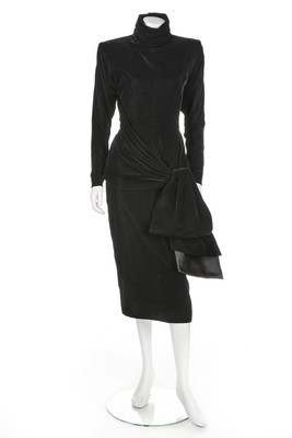 Lot 290 - An Yves Saint Laurent couture black velvet...