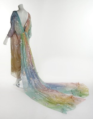 Lot 280 - A Thierry Mugler rainbow chiffon sequined...