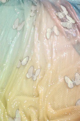 Lot 280 - A Thierry Mugler rainbow chiffon sequined...