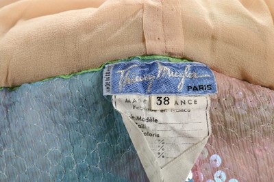 Lot 280 - A Thierry Mugler rainbow chiffon sequined...