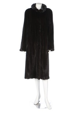 Lot 114 - A Saga black mink coat, circa 1979, labelled,...