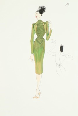 Lot 362 - Three Alexander McQueen fashion sketches for...