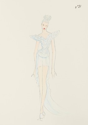 Lot 370 - Three Alexander McQueen fashion sketches for...