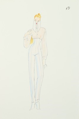 Lot 354 - Two Alexander McQueen fashion sketches for