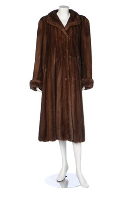 Lot 115 - A Jacques Aiken brown mink coat, 1960s,...