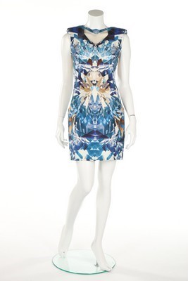 Lot 366 - An Alexander McQueen crystal print cocktail...