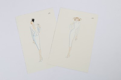 Lot 266 - Two Alexander McQueen fashion sketches for his...