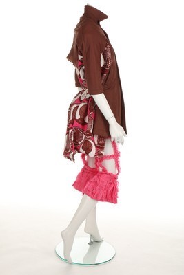 Lot 344 - A Comme des Garons pink and brown jacket...