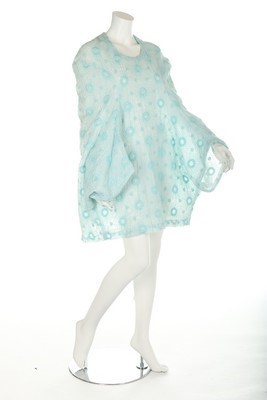 Lot 335 - A Comme des Garons blue floral embroidered...