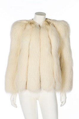 Lot 229 - An arctic fox fur jacket, 1940s, lined in nude...