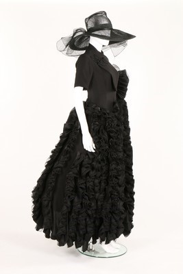 Lot 319 - A Yohji Yamamoto black crpe ruffled and...