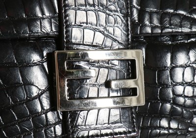 Lot 10 - A Fendi black alligator handbag, circa 2004,...