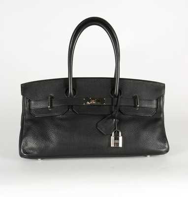 Lot 8 - An Hermès black togo leather Birkin II bag,...
