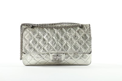 Lot 3 - A Chanel mottled silver leather 2.55 re-issue...