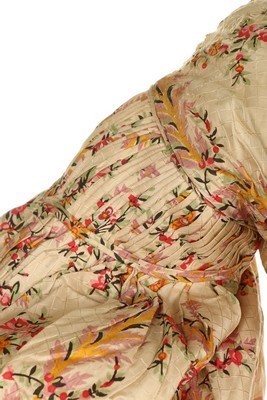 Lot 45 - A printed silk dress, circa 1836, with gigot...
