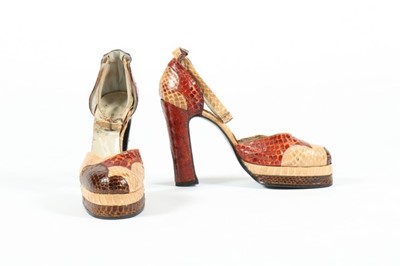 Lot 137 - A pair of Terry de Havilland snakeskin...