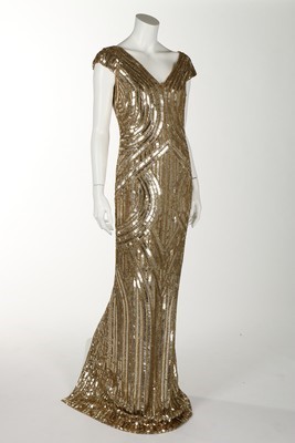 Lot 378 - A fine Alexander McQueen gold embroidered and...