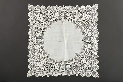 Lot 22 - Queen Victoria's Honiton lace handkerchief,...