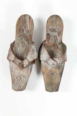 Lot 52 - A pair of wooden pattens, probably English,...