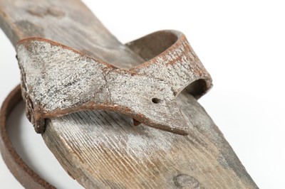 Lot 52 - A pair of wooden pattens, probably English,...
