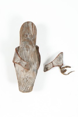 Lot 52 - A pair of wooden pattens, probably English,...