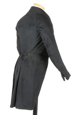 Lot 39 - A gentleman's navy wool tailcoat, 1850s, with...
