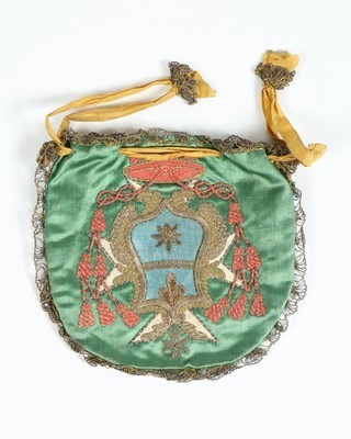 Lot 50 - An embroidered satin papal purse, Italian,...