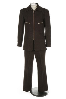 Lot 135 - A rare Biba man's futuristic brown tweed suit,...