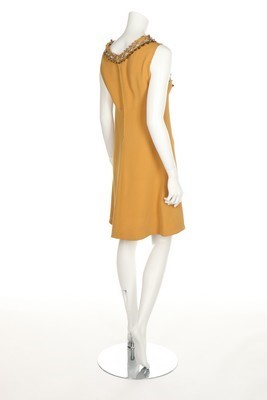 Lot 108 - A Carven couture ochre crpe cocktail dress,...