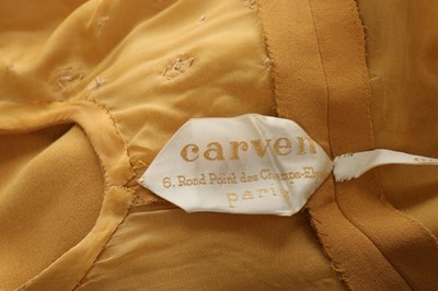 Lot 108 - A Carven couture ochre crpe cocktail dress,...