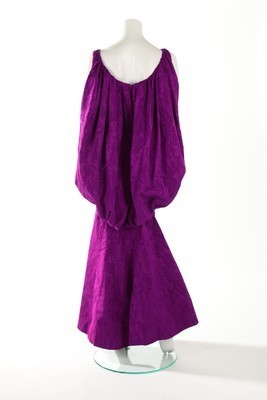 Lot 103 - A Pedro Rodriguez couture magenta cannel satin...