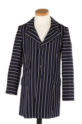 Lot 139 - A rare Biba man's navy and white striped wool...