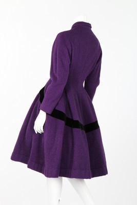 Lot 68 - A Lilli Ann violet tweed coat, mid 1950s, with...
