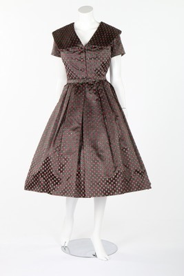 Lot 68 - A Lilli Ann violet tweed coat, mid 1950s, with...
