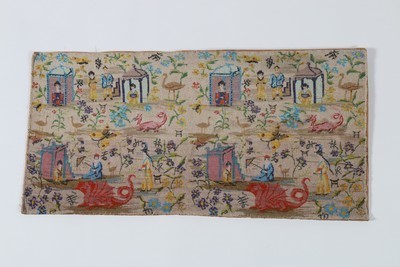 Lot 190 - A chinoiserie beadworked panel, English or...