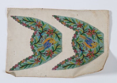Lot 190 - A chinoiserie beadworked panel, English or...