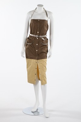 Lot 84 - A Thierry Mugler brown and pale yellow cotton...