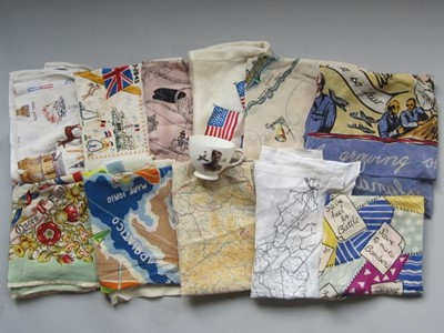 Lot 90 - A good group of WWII and commemorative scarves...