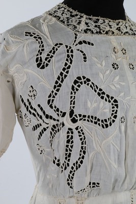 Lot 96 - A broderie anglaise linen summer dress and...