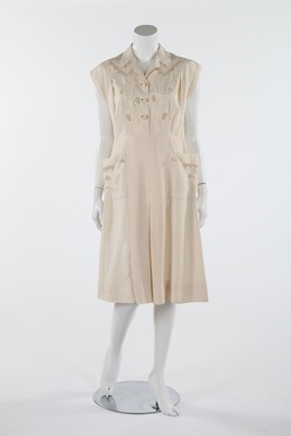 Lot 103 - Two ivory silk broderie anglaise summer...