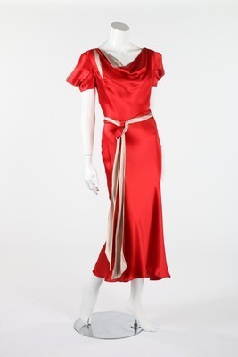 Lot 106 - An Alexander McQueen scarlet satin 30s...