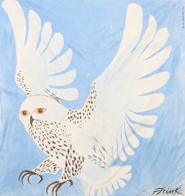 Lot 108 - Elisabeth Frink 'Snowy Owl' printed silk scarf,...