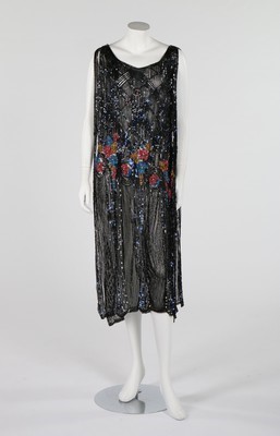 Lot 109 - A sequined and beaded tabard flapper dress,...