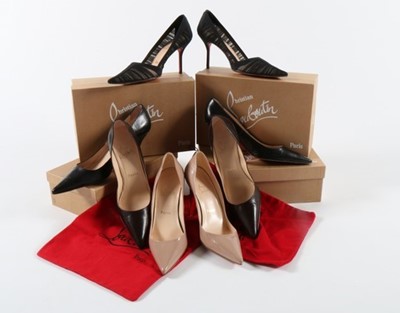 Lot 126 - Four pairs of Christian Louboutin court...